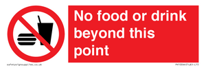 No food or drink beyond this point